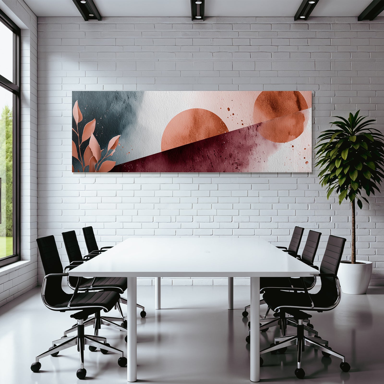 Sanfte Abstrakte Design Mit Erdtoenen Und Blattformen