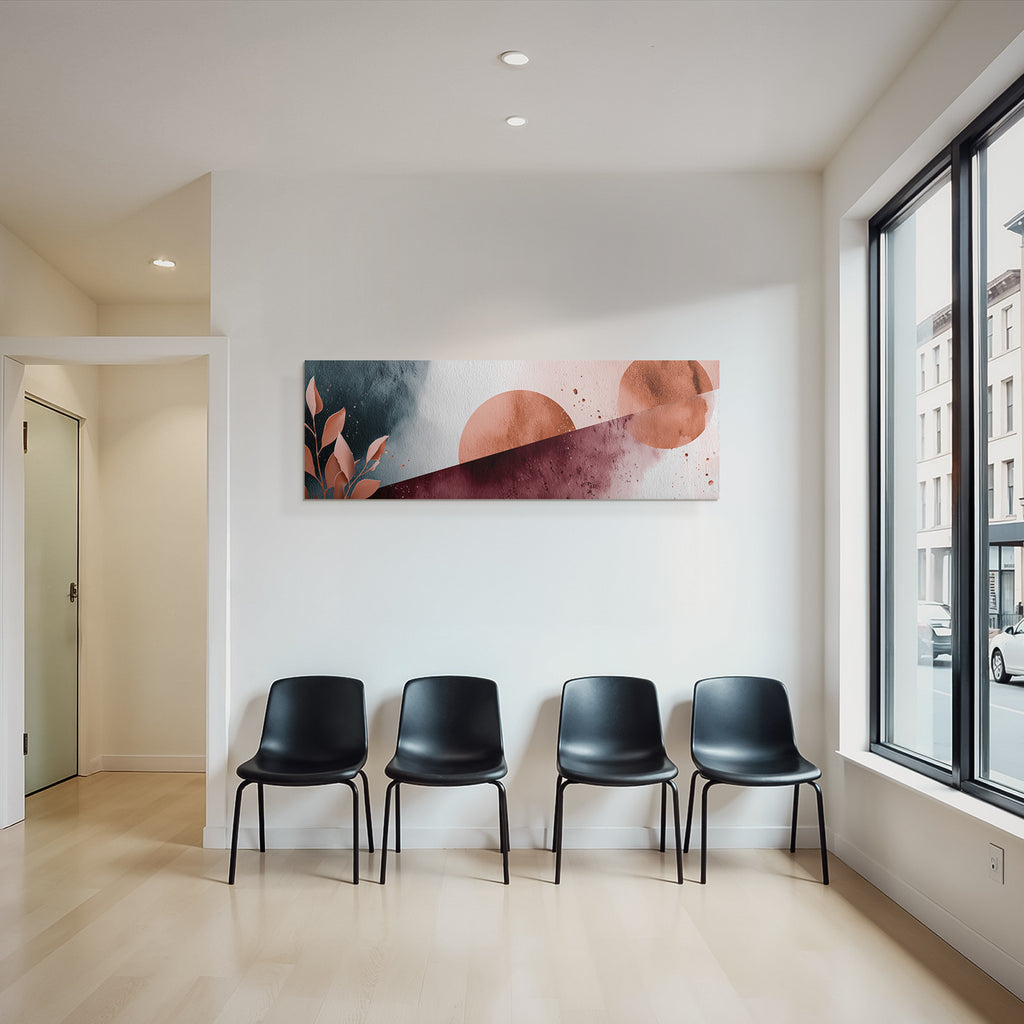 Sanfte Abstrakte Design Mit Erdtoenen Und Blattformen