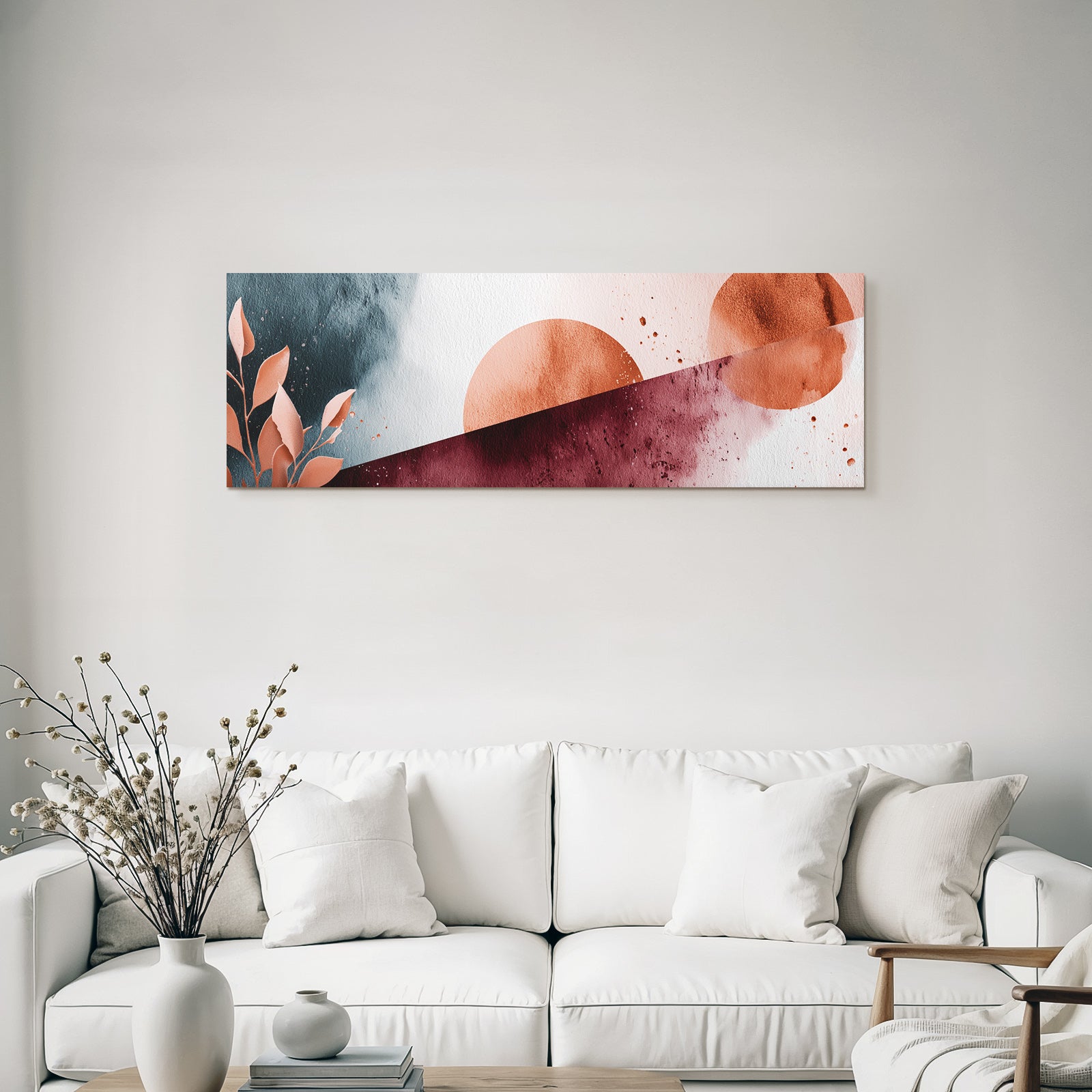 Sanfte Abstrakte Design Mit Erdtoenen Und Blattformen