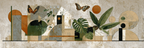 Stylisierte Kunstwerk Abstracte Formen Natur Elemente Butterflies Erdtoene | Collagen | Kunstgattungen