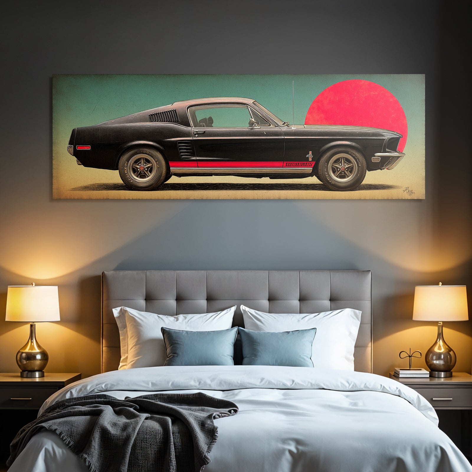 Vintage Ford Mustang 1968 Muscle Car Kunstwerk