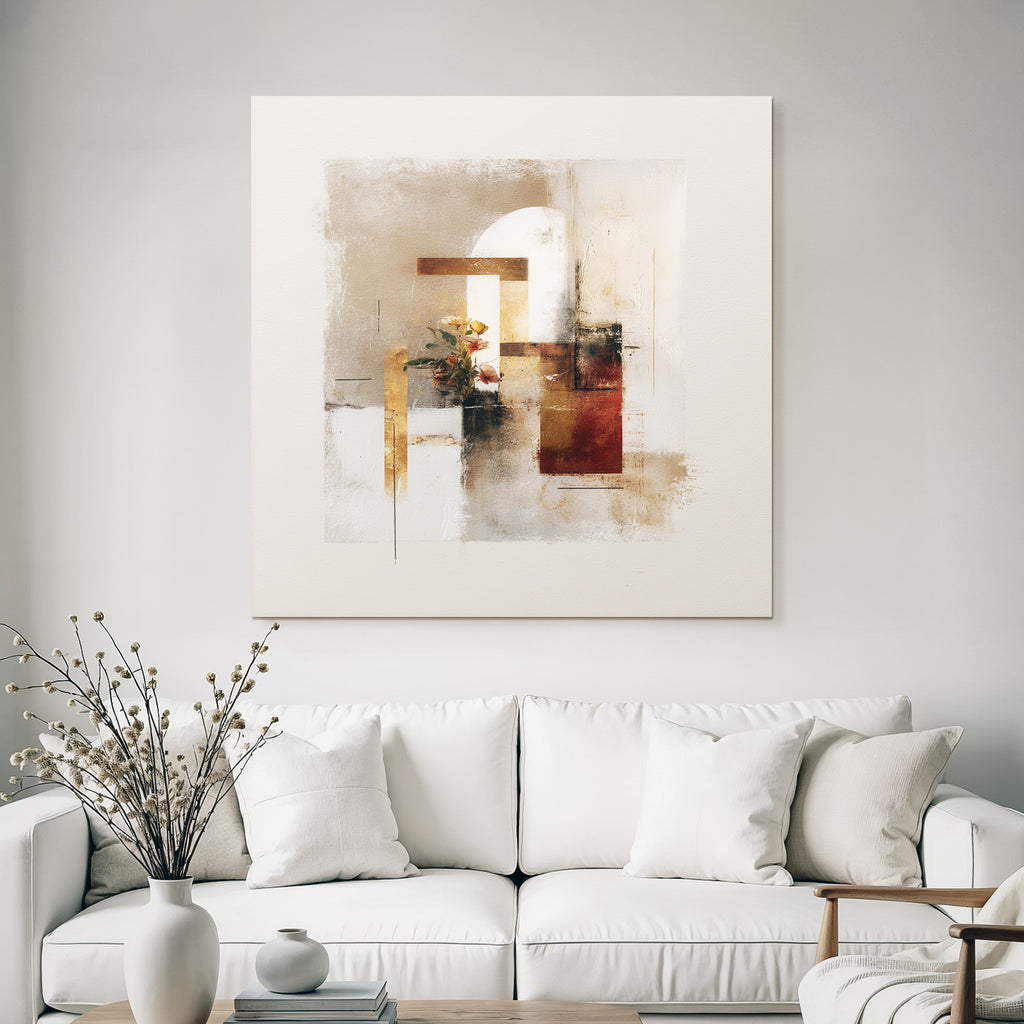 Abstract Kunst Geometrische Formen Blumenstrauss Mischung Aus Farben Und Texturen