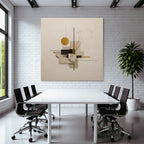 Abstracte Kunst Geometrische Formen Mit Goldenem Kreis