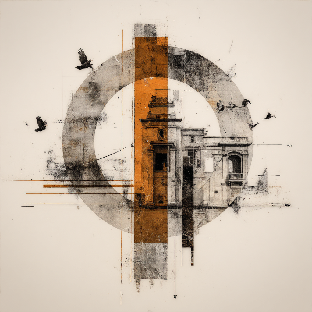Abstrakte Architektur Graphikdesign Vintage Moderne Motive | Collagen | Kunstgattungen
