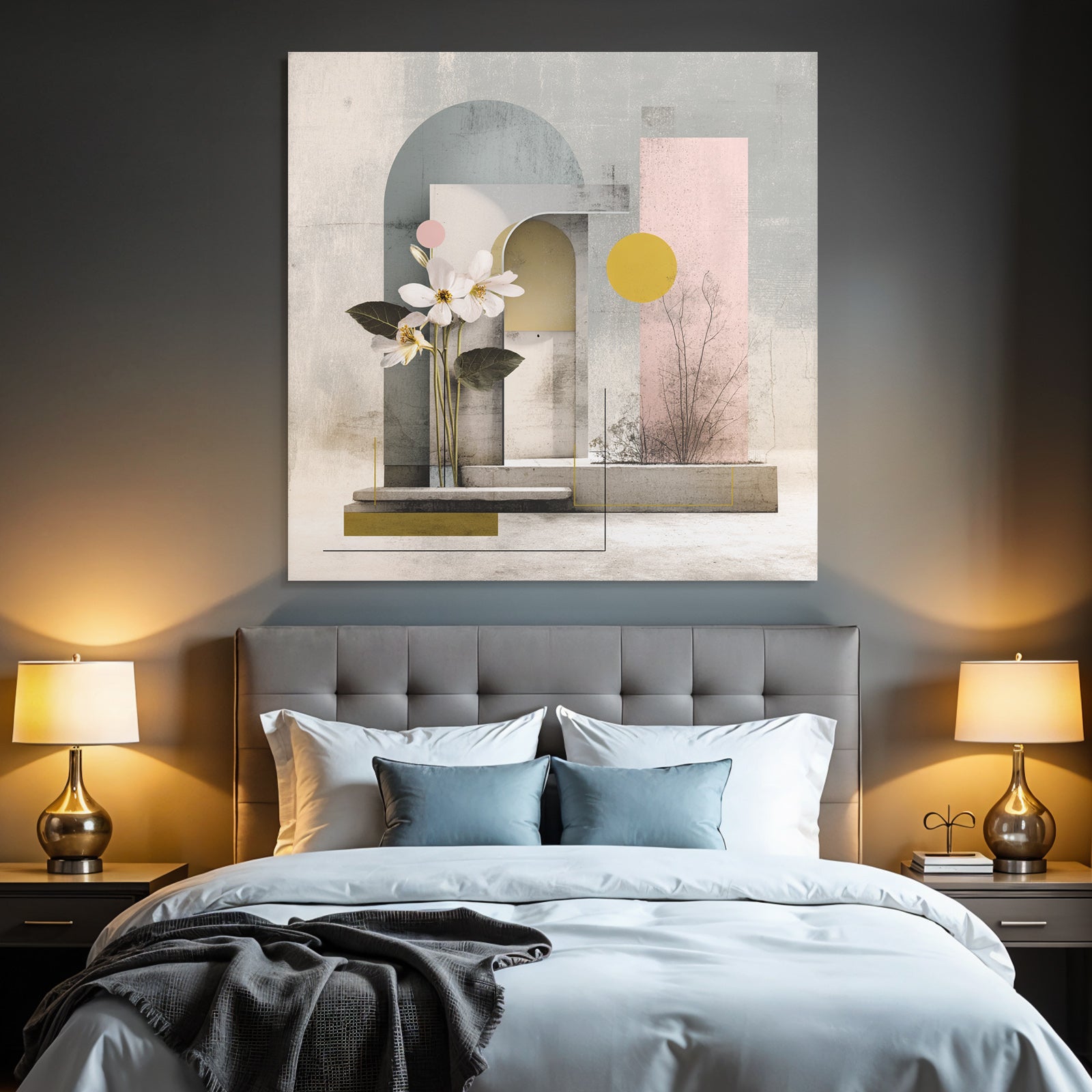 Abstrakte Geometrische Blumen Design Moderne Kunst