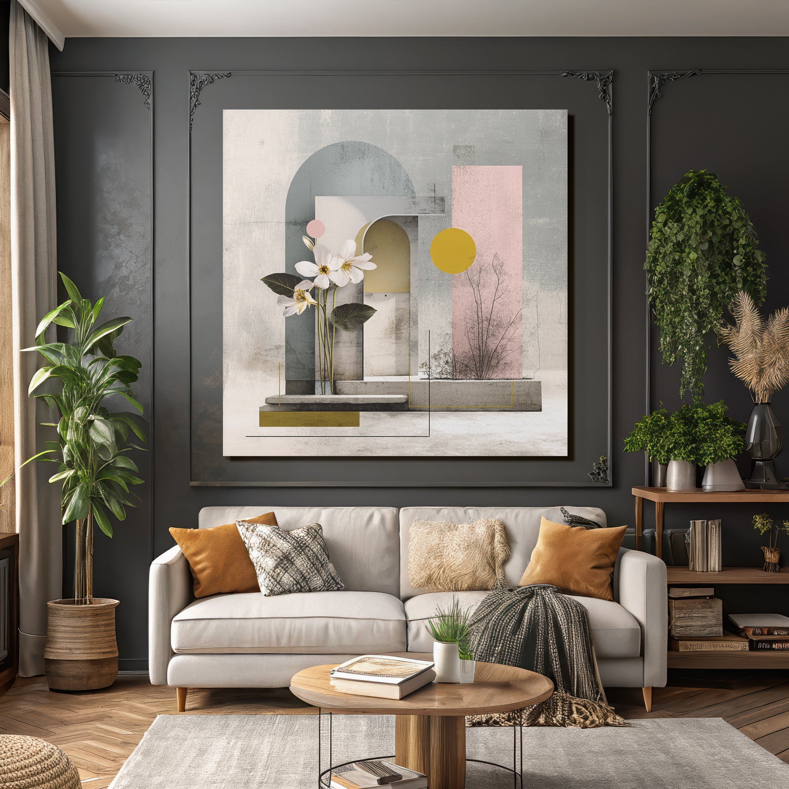 Abstrakte Geometrische Blumen Design Moderne Kunst