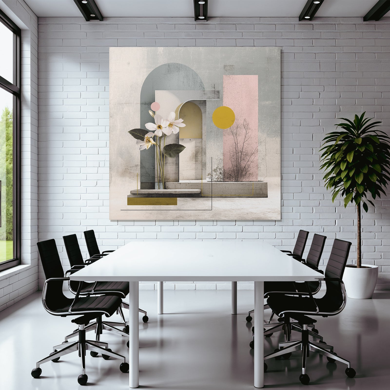 Abstrakte Geometrische Blumen Design Moderne Kunst
