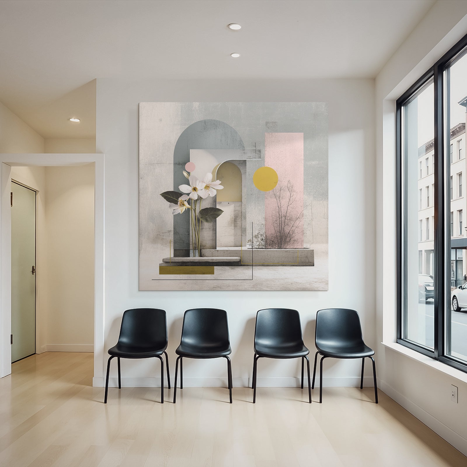 Abstrakte Geometrische Blumen Design Moderne Kunst