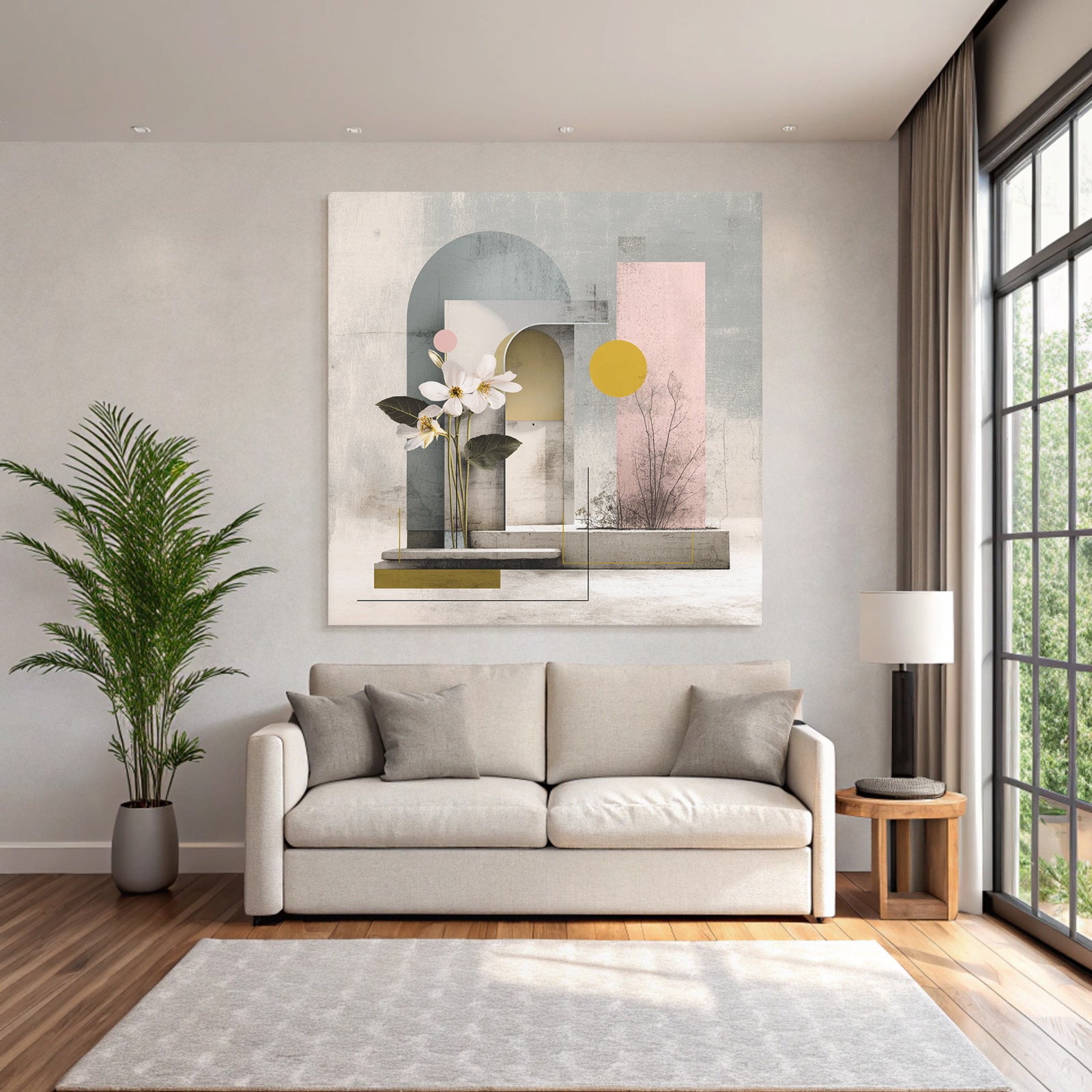 Abstrakte Geometrische Blumen Design Moderne Kunst
