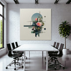 Abstrakte Geometrische Formen Mit Botanischen Elementen Blume Und Architektur