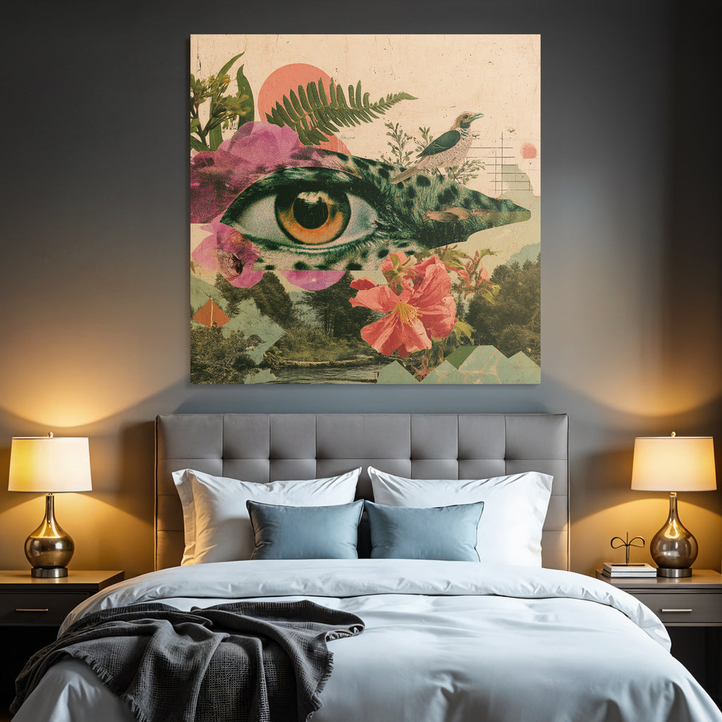 Augen Reptilien Natur Collage Surrealismus