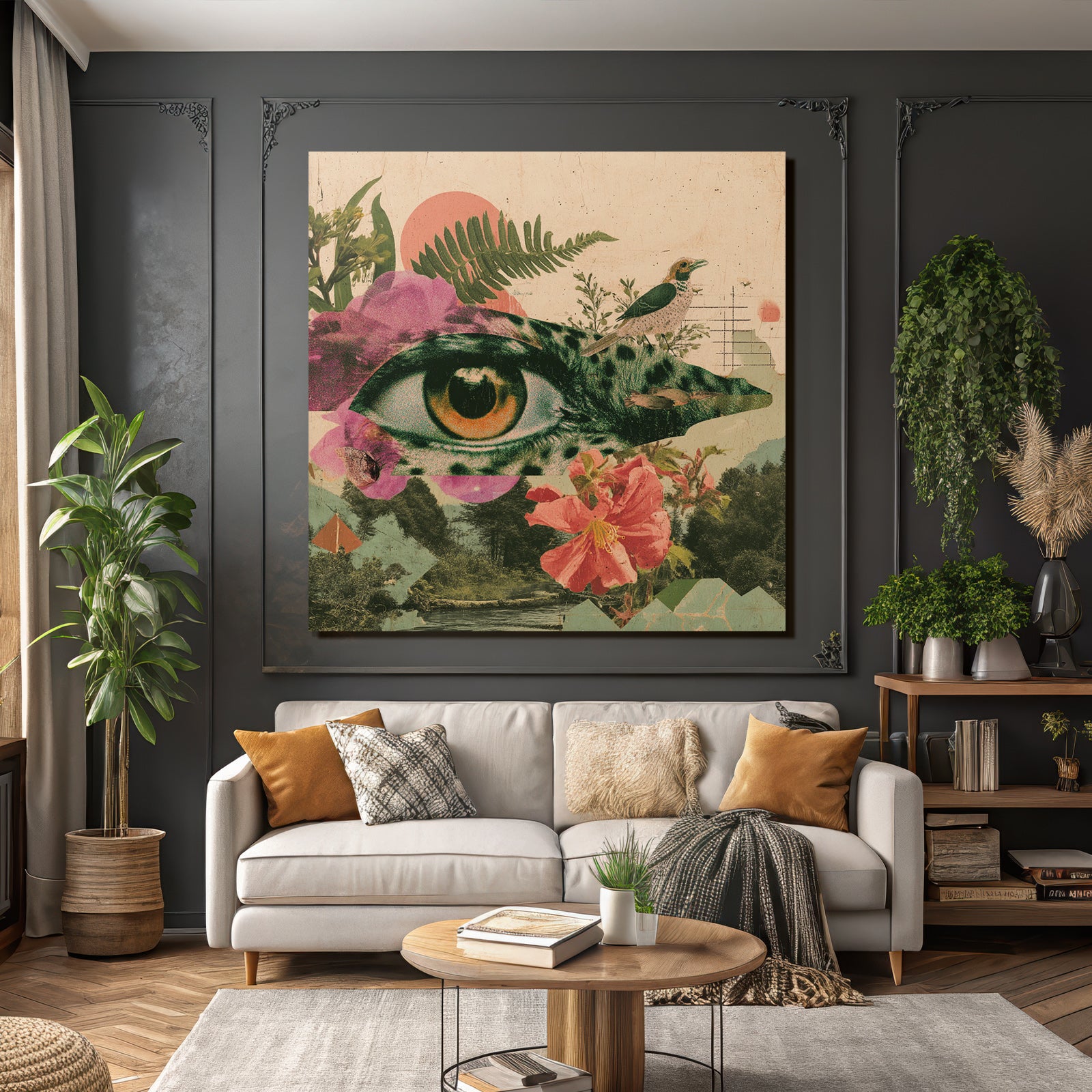 Augen Reptilien Natur Collage Surrealismus