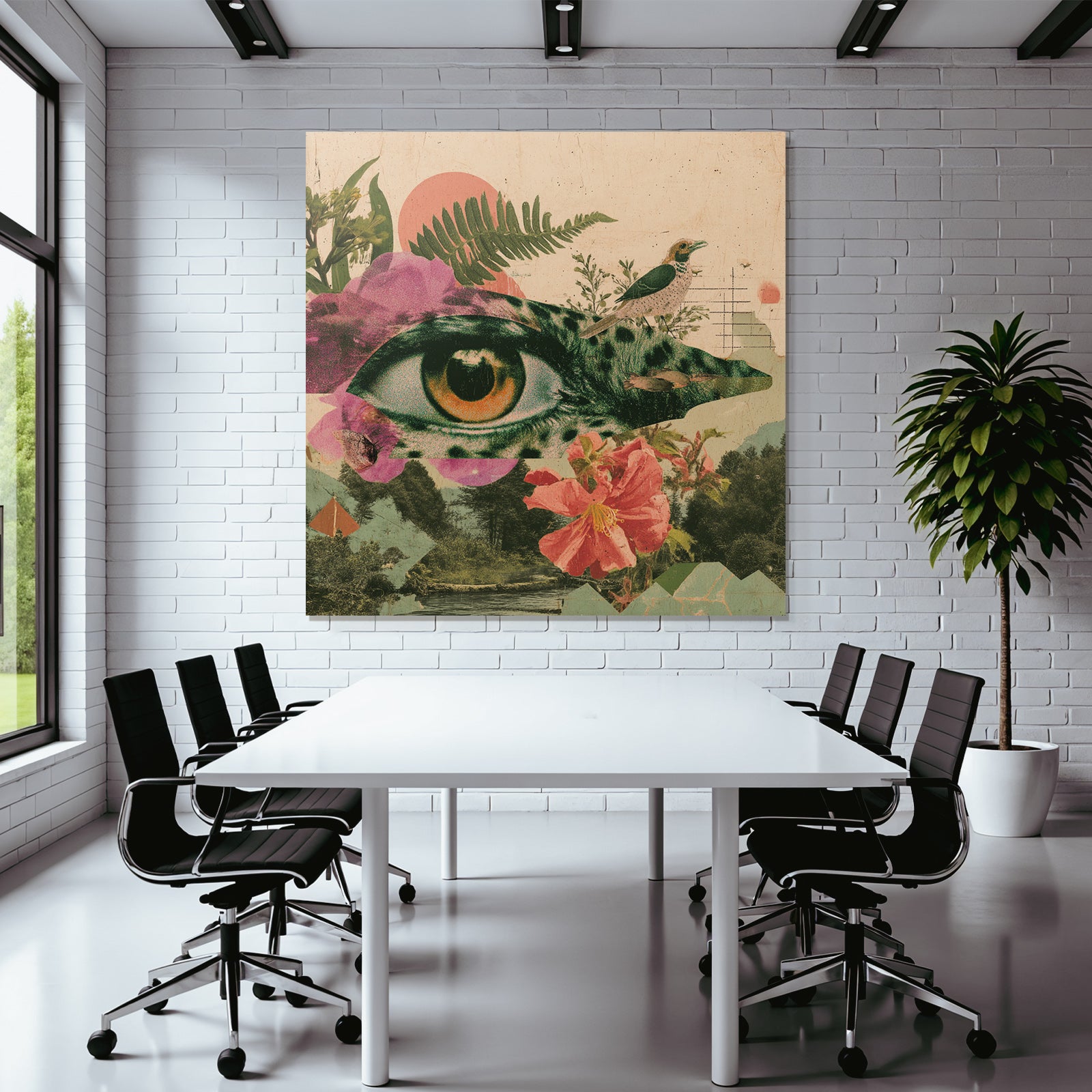 Augen Reptilien Natur Collage Surrealismus