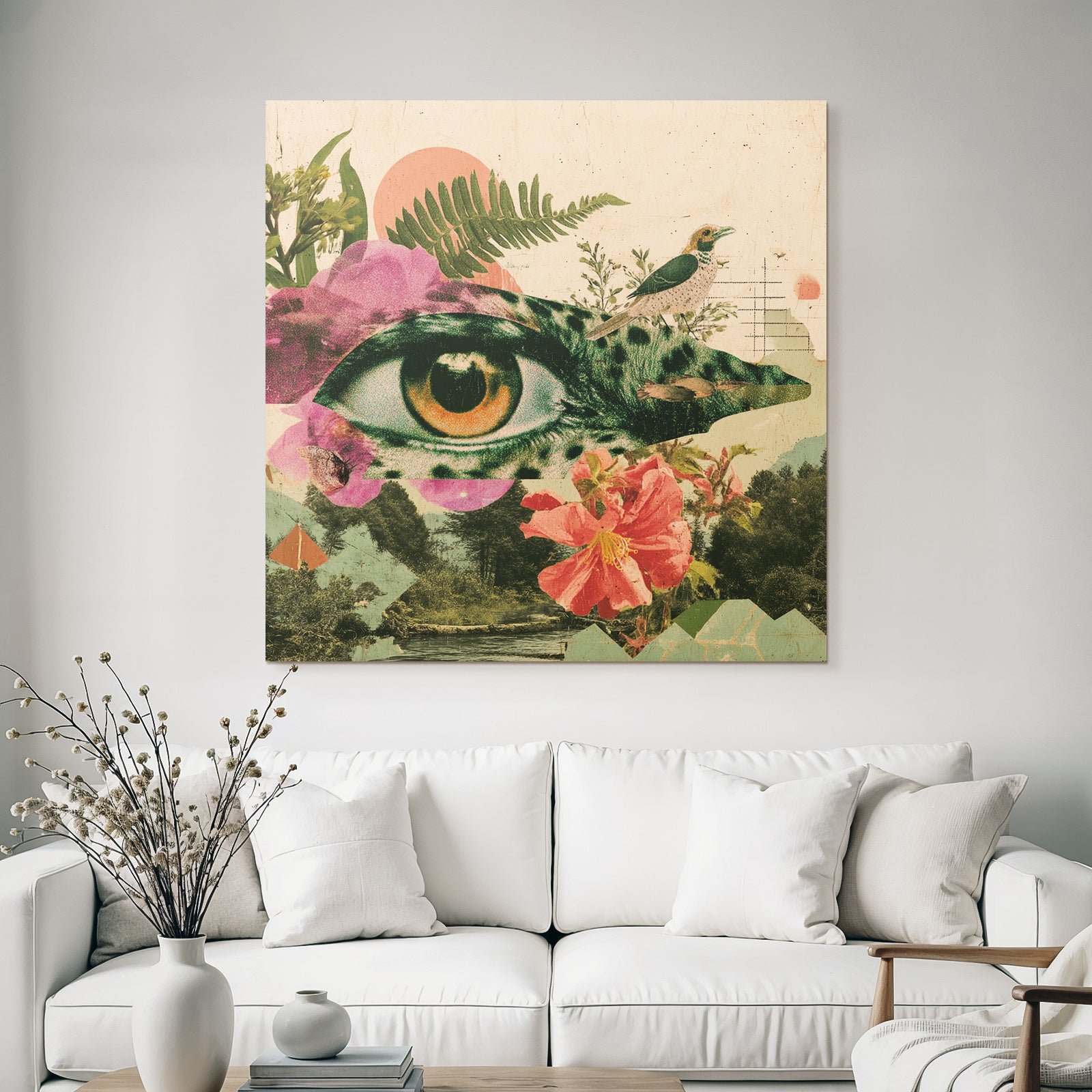 Augen Reptilien Natur Collage Surrealismus