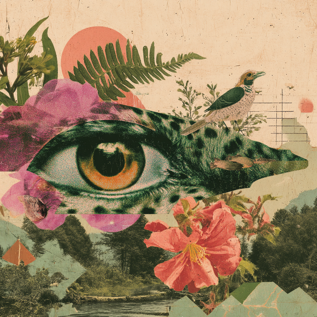 Augen Reptilien Natur Collage Surrealismus | Collagen | Kunstgattungen