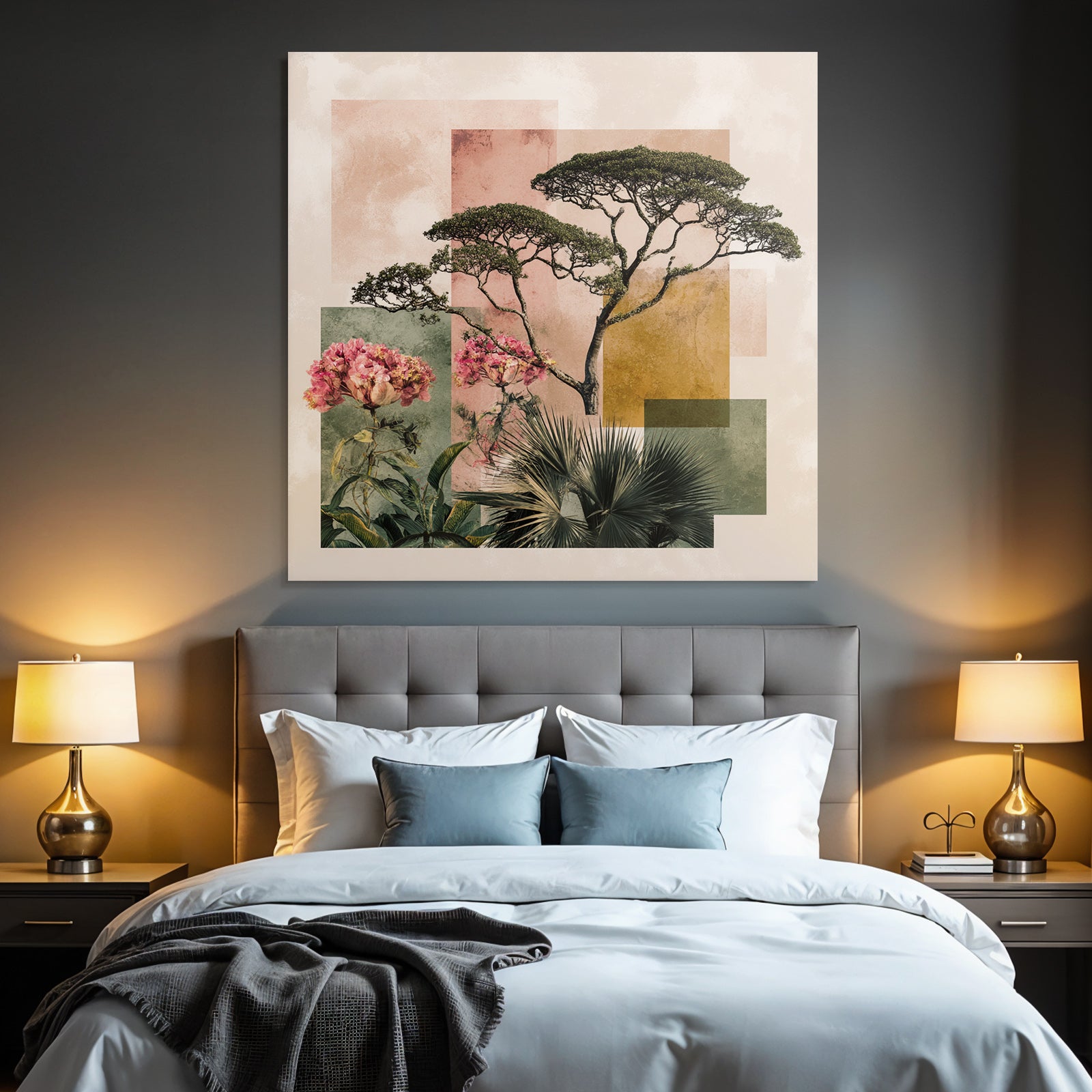 Baum Und Blumen Geometrisches Design