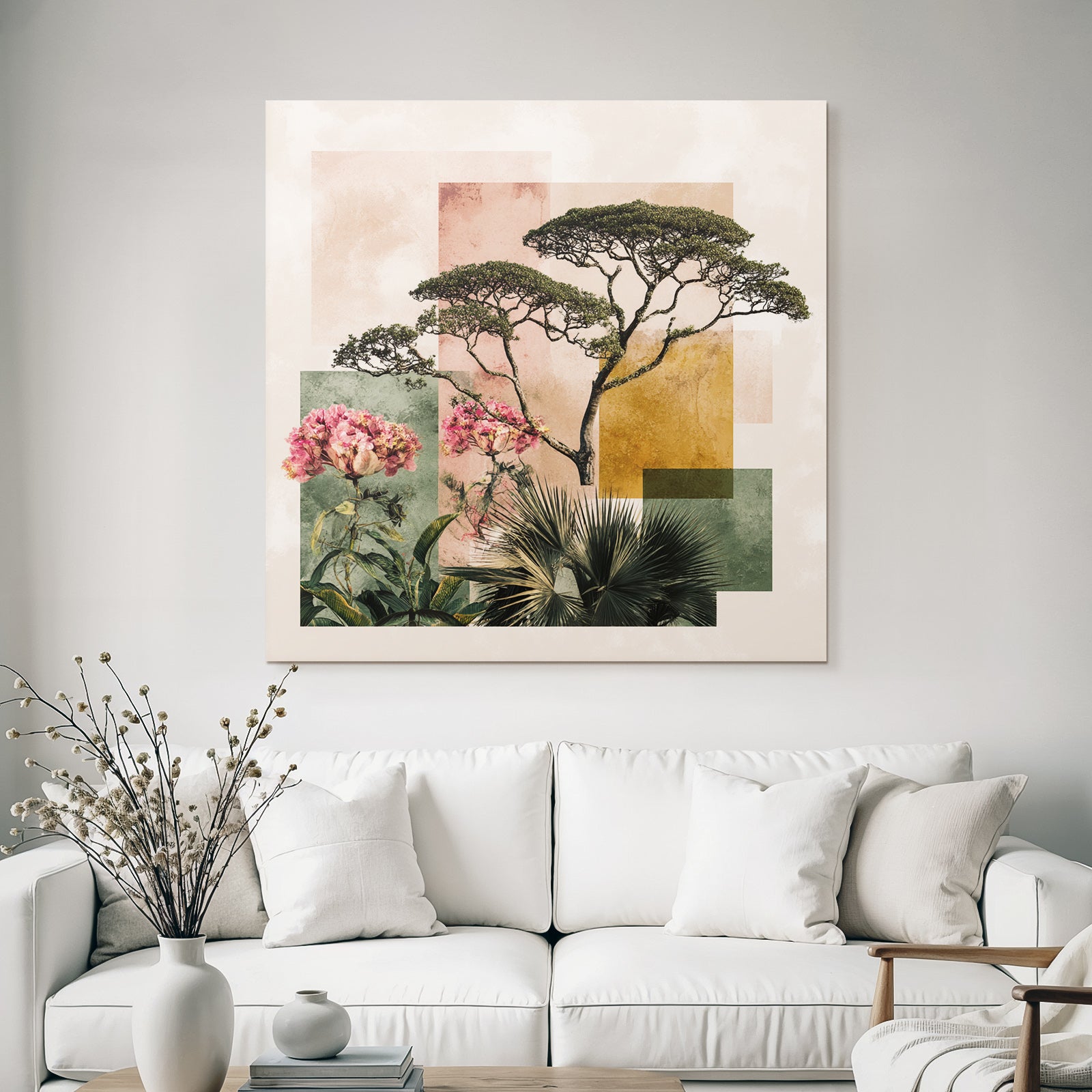 Baum Und Blumen Geometrisches Design