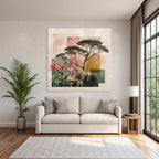 Baum Und Blumen Geometrisches Design