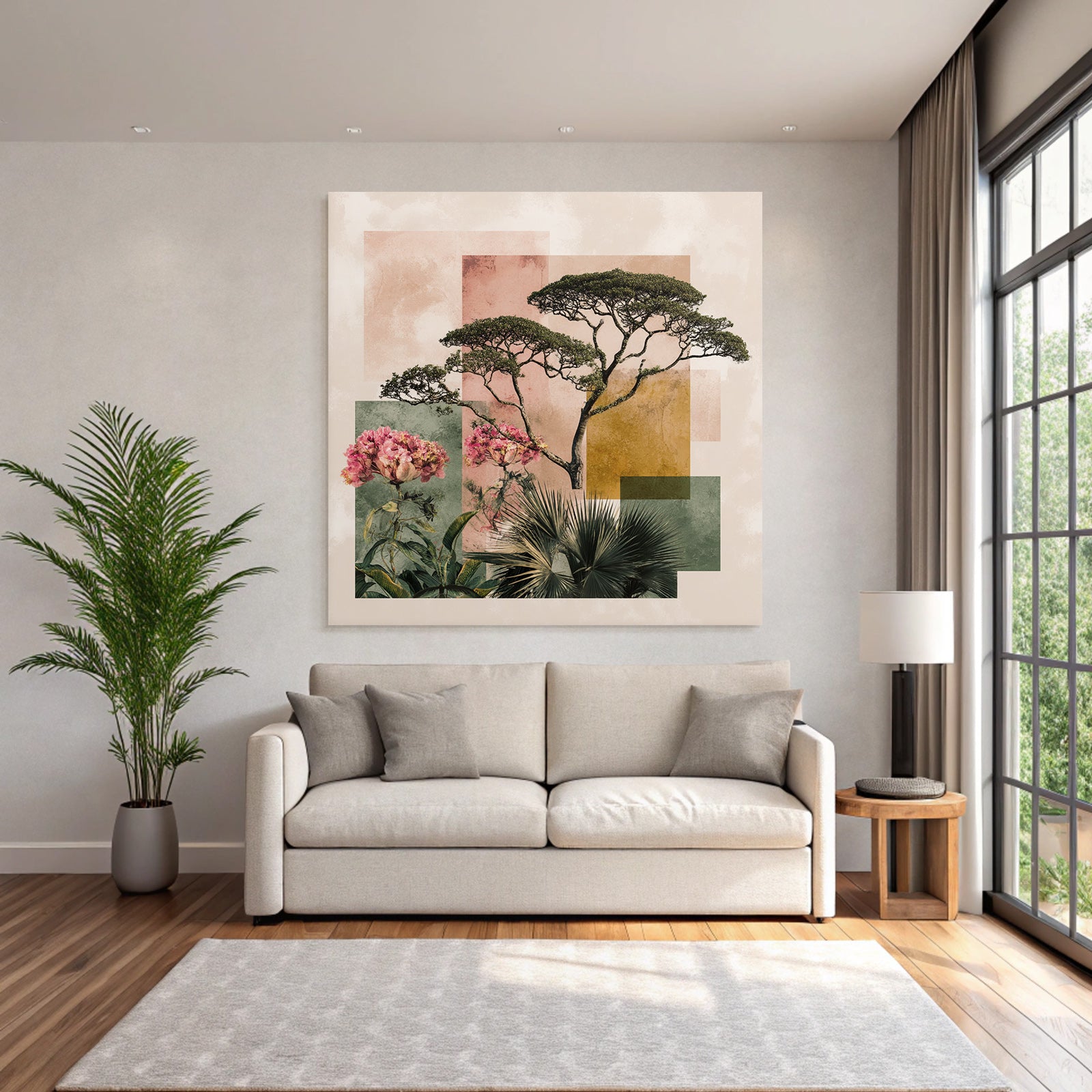 Baum Und Blumen Geometrisches Design