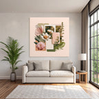 Blumen Collage Mit Botanischen Elementen Vor Rosem Hintergrund