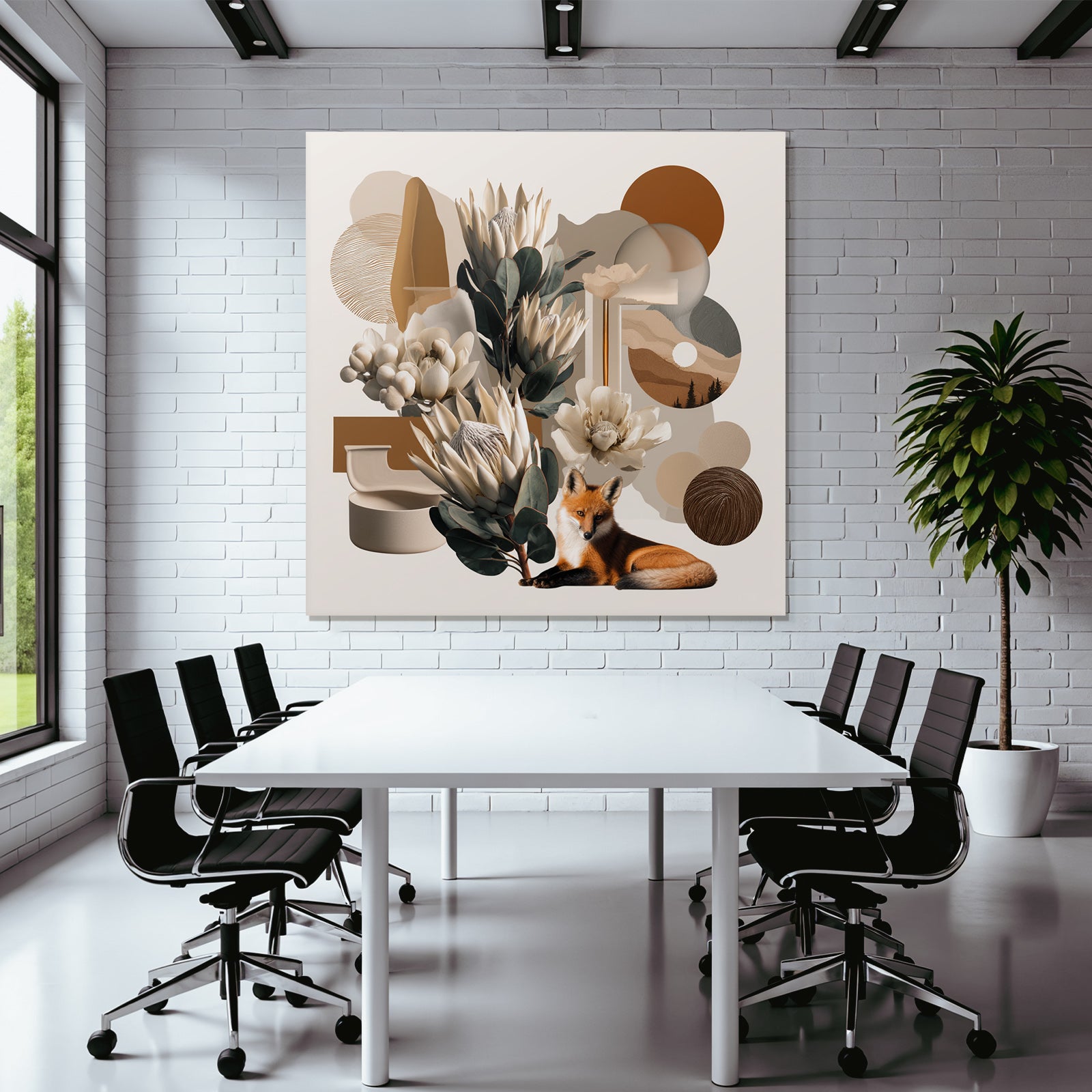 Blumen Design Fuchs Erdtoene Abstrakte Kunst