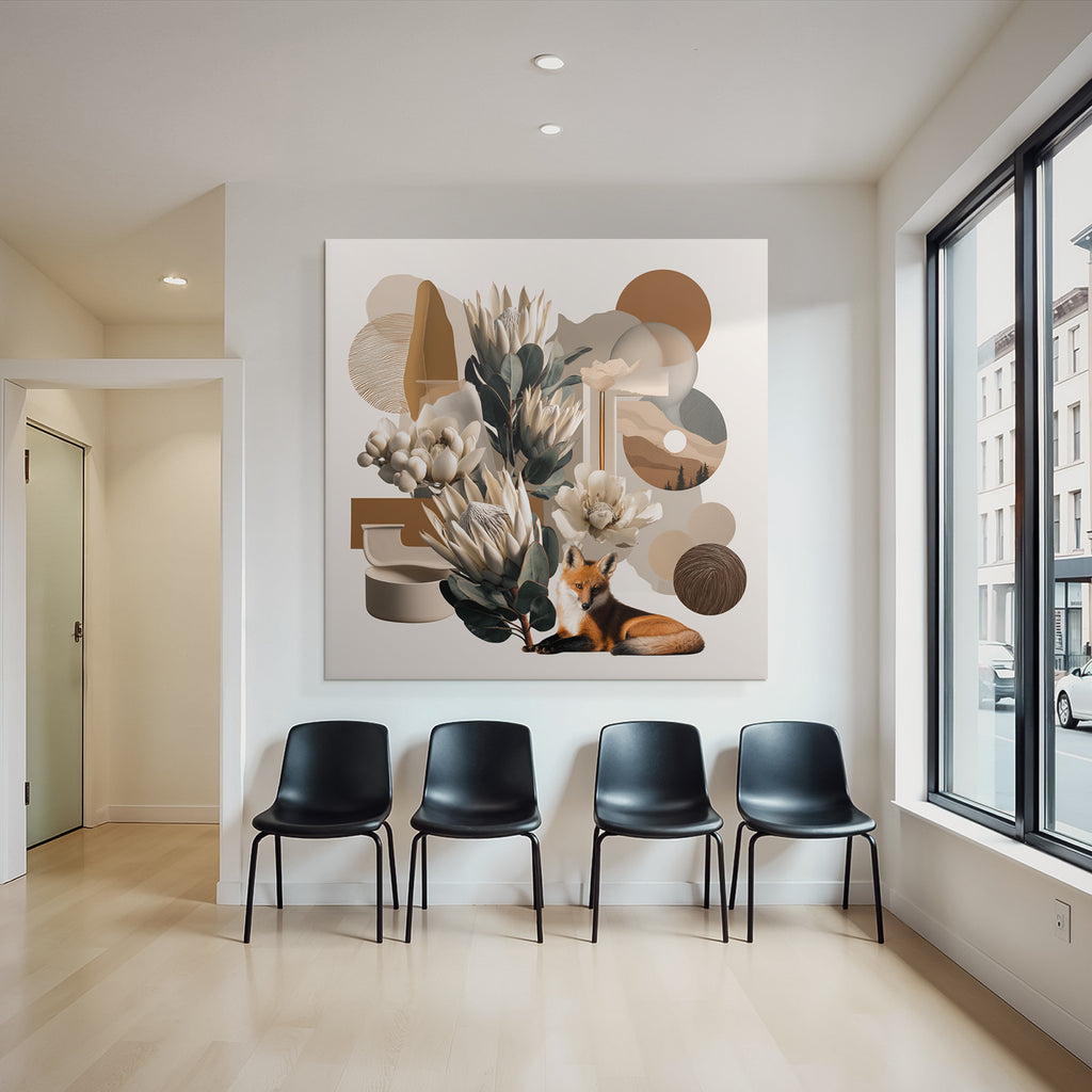 Blumen Design Fuchs Erdtoene Abstrakte Kunst