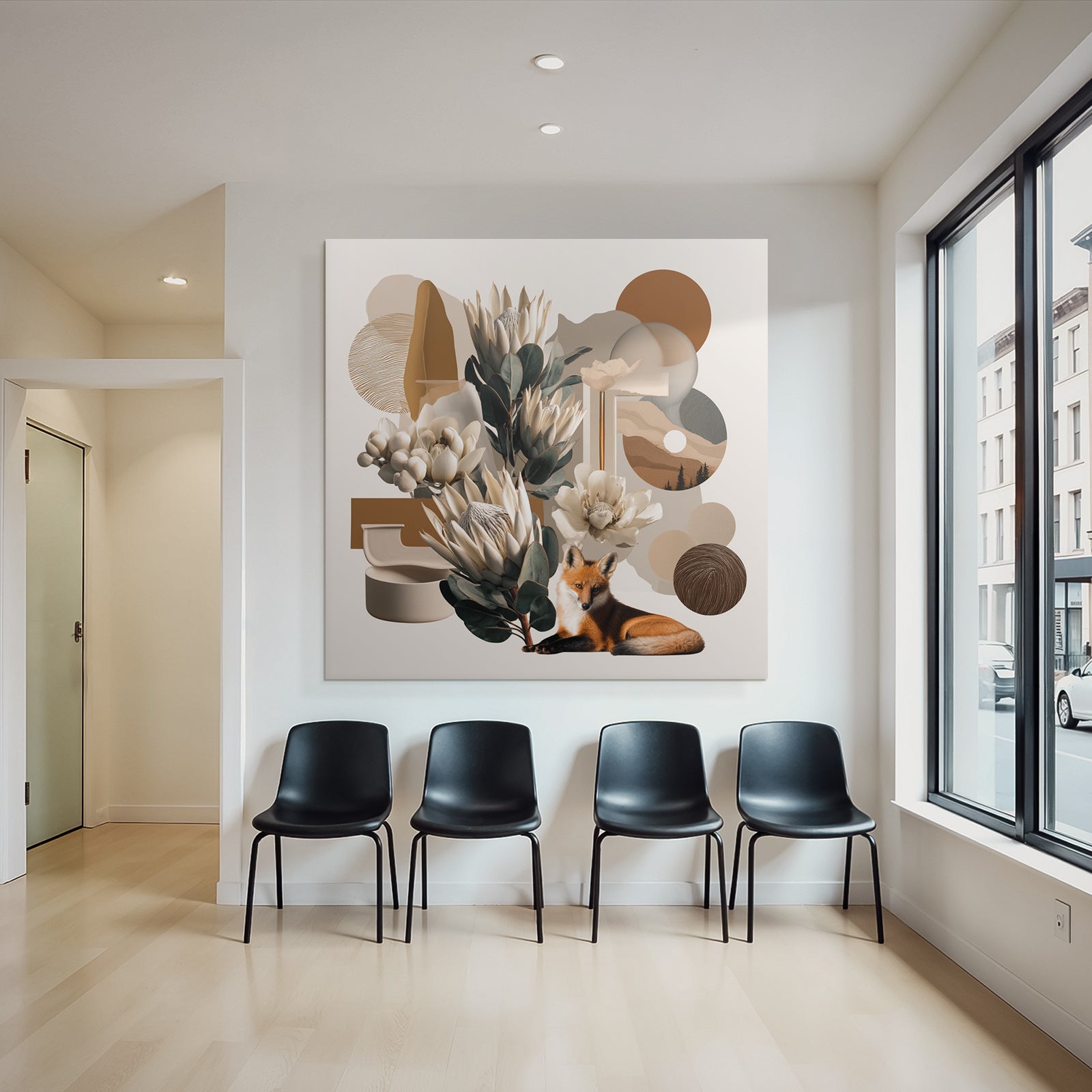 Blumen Design Fuchs Erdtoene Abstrakte Kunst