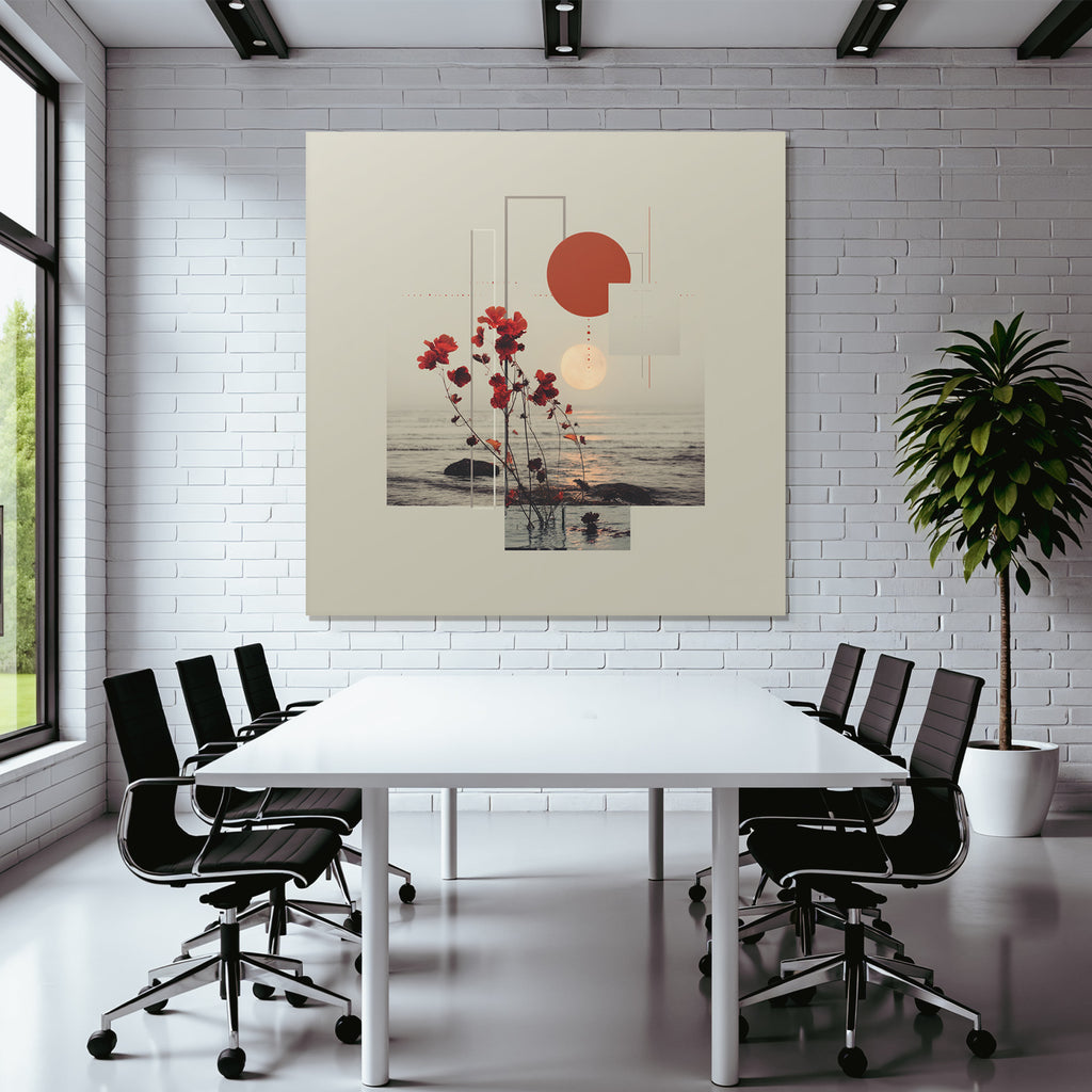 Blumen Geometrische Formen Meer Sonnenuntergang