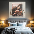 Blumige Landschaft Collage Mit Geometrischen Formen