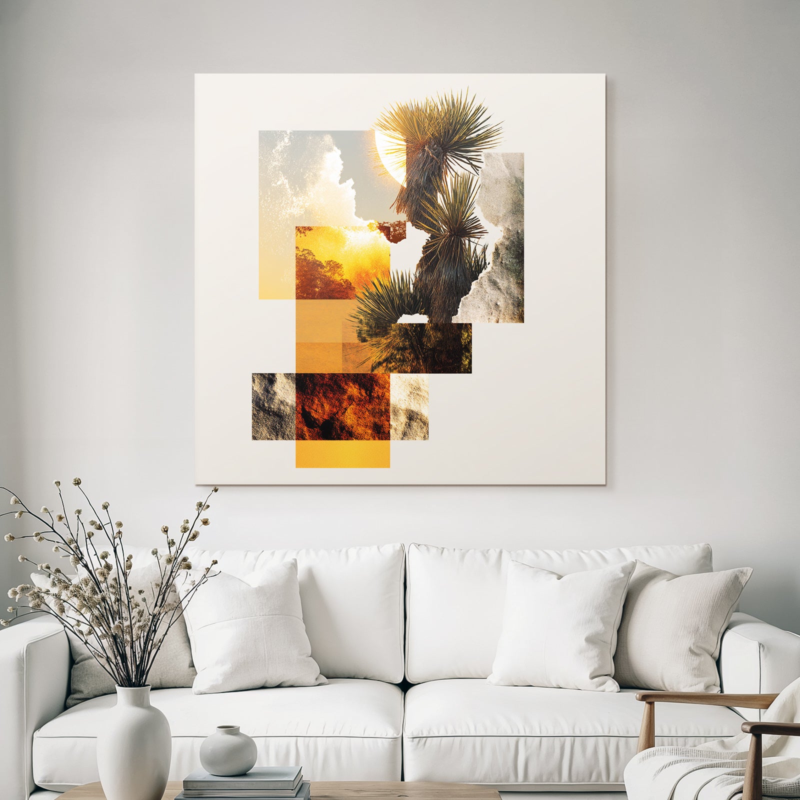 Digital Collage Natur Elemente Pflanze Sonne Abstrakt Kunst