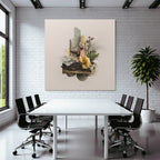 Digital Collage Natur Und Design Mit Blumen Landschaften Und Geometrischen Formen