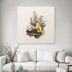 Digital Collage Natur Und Design Mit Blumen Landschaften Und Geometrischen Formen