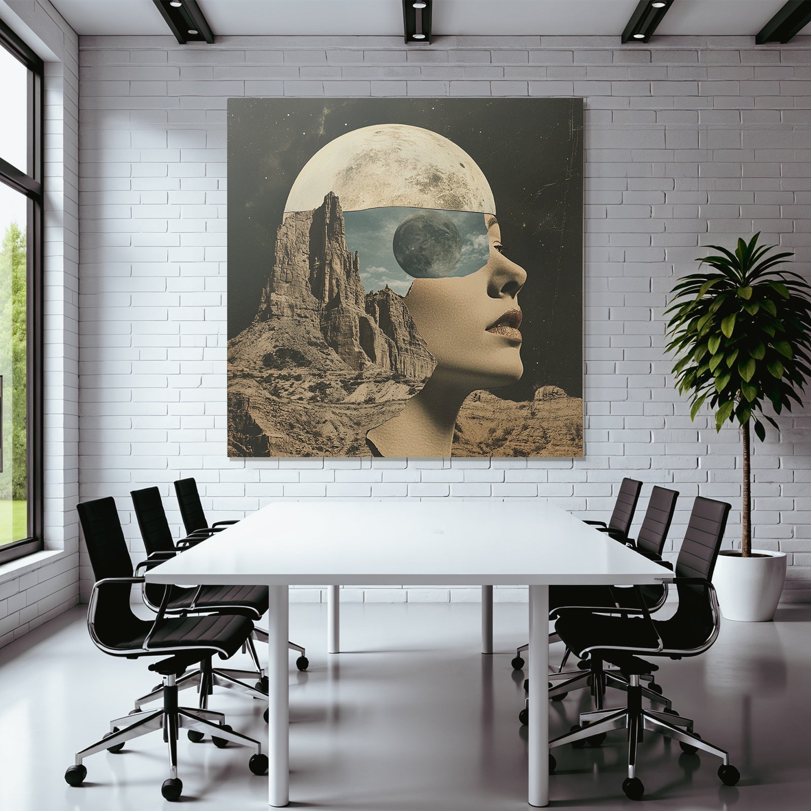 Frau Im Naturtraum Collage Kunst