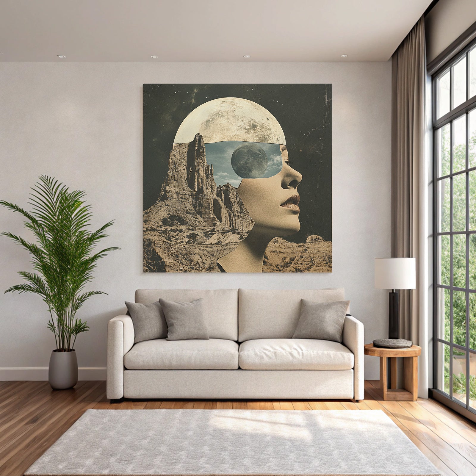 Frau Im Naturtraum Collage Kunst