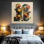 Frucht Floral Collage Geometrische Elemente Warm Ton Modernes Design