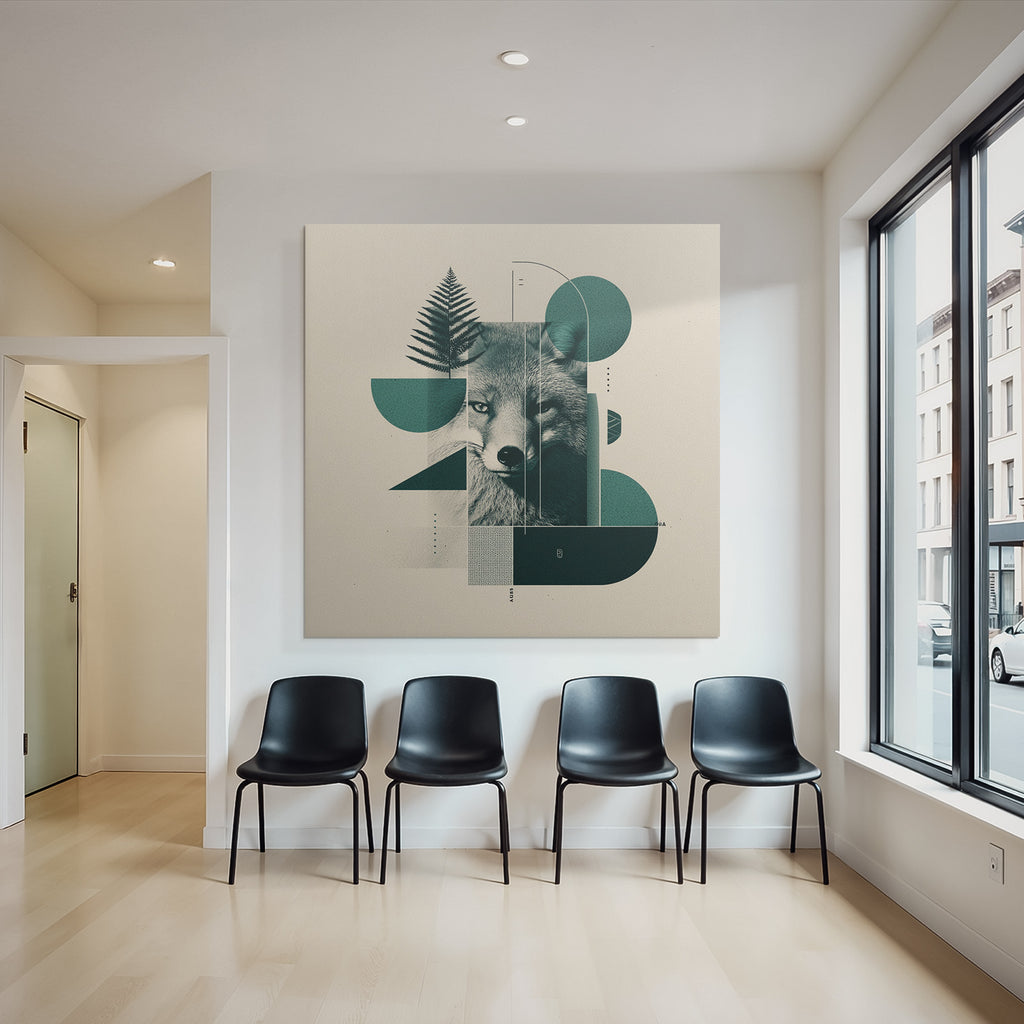 Fuchs Geometrische Formen Mit Farne Abstrakte Grafik Design