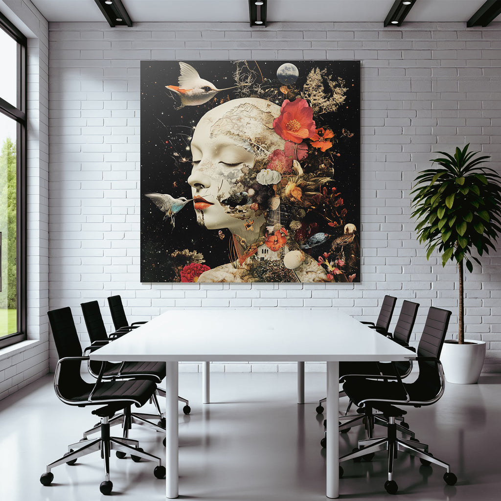 Gesicht Mit Natur Elementen Surreale Kunst Traumhafte Szene