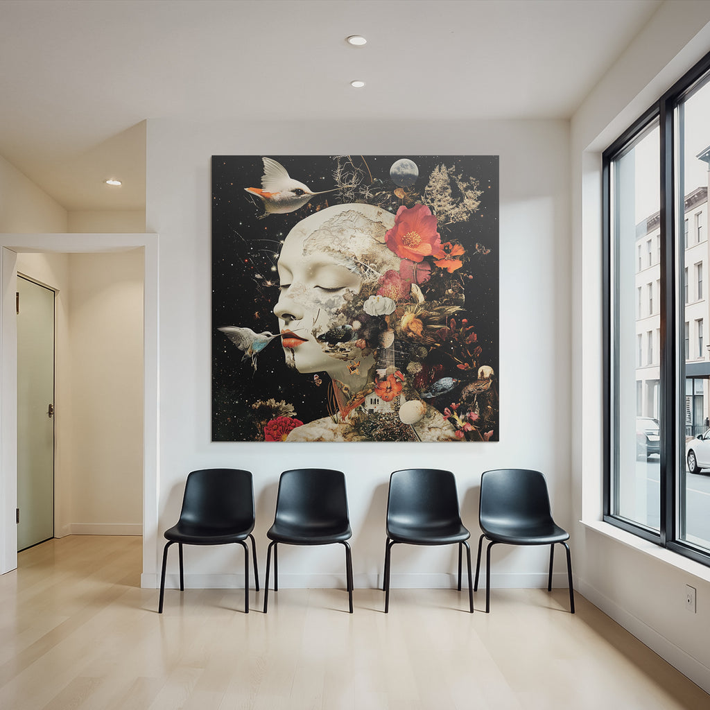 Gesicht Mit Natur Elementen Surreale Kunst Traumhafte Szene