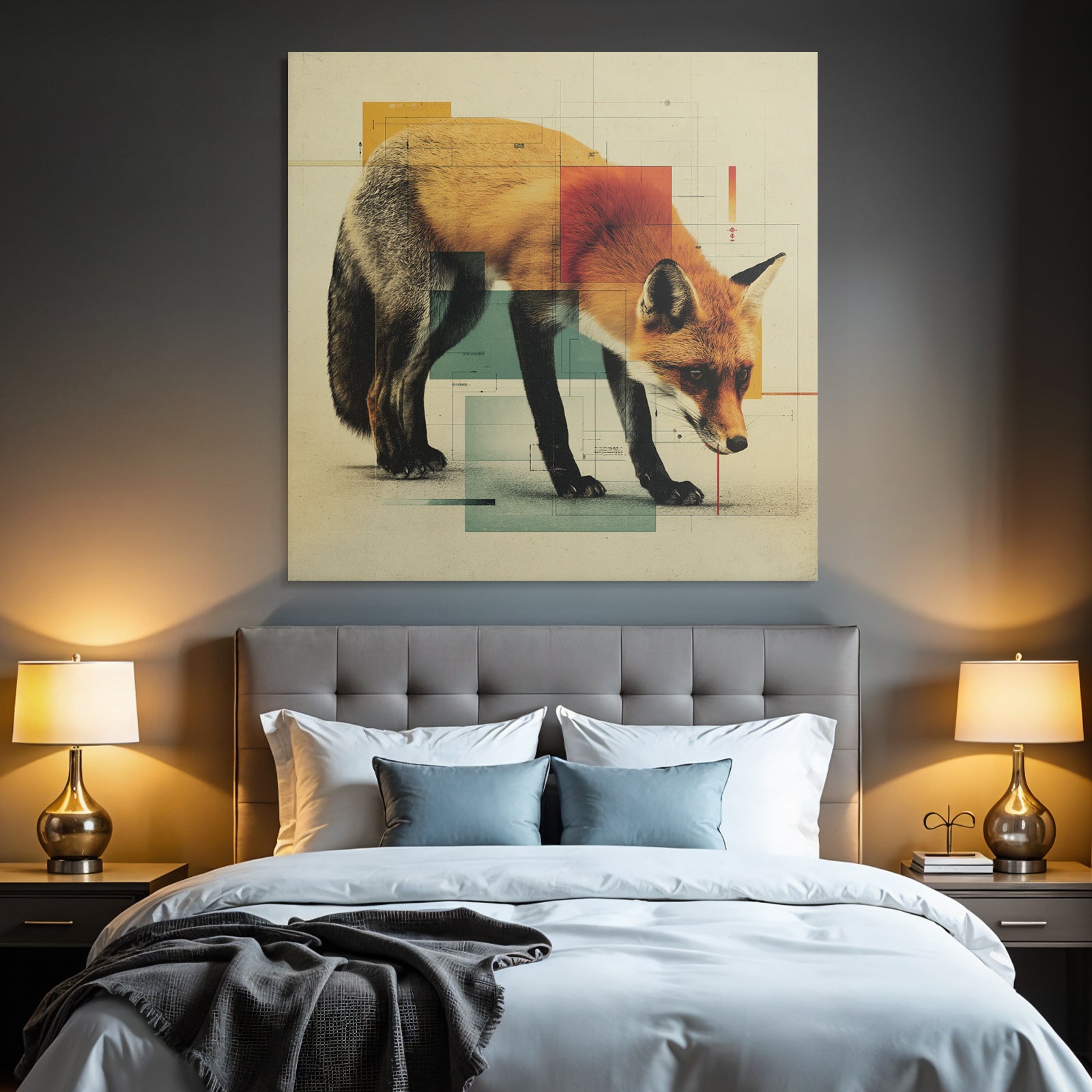 Grafische Fuchs Kunst Abstrakt Geometrische Elemente