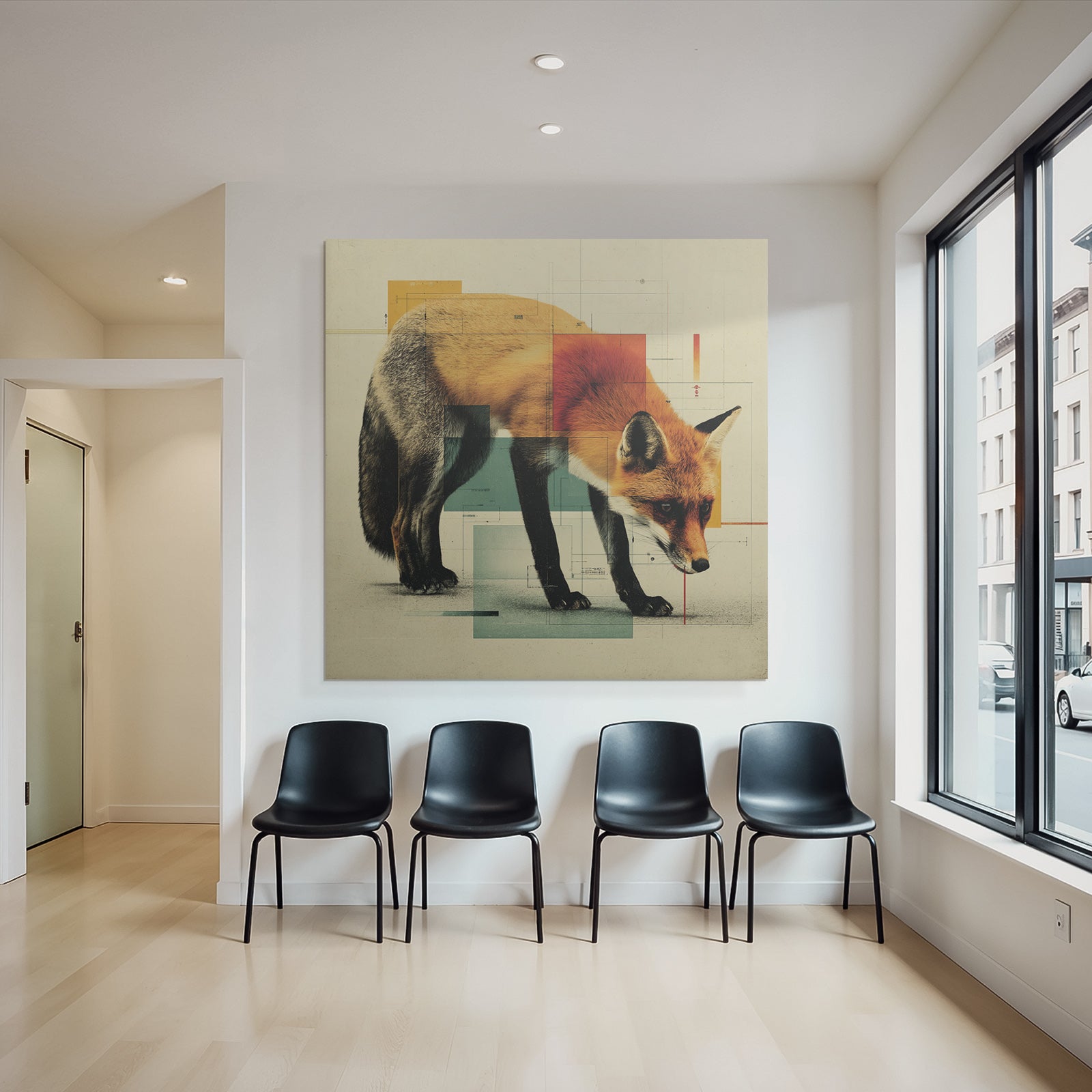 Grafische Fuchs Kunst Abstrakt Geometrische Elemente
