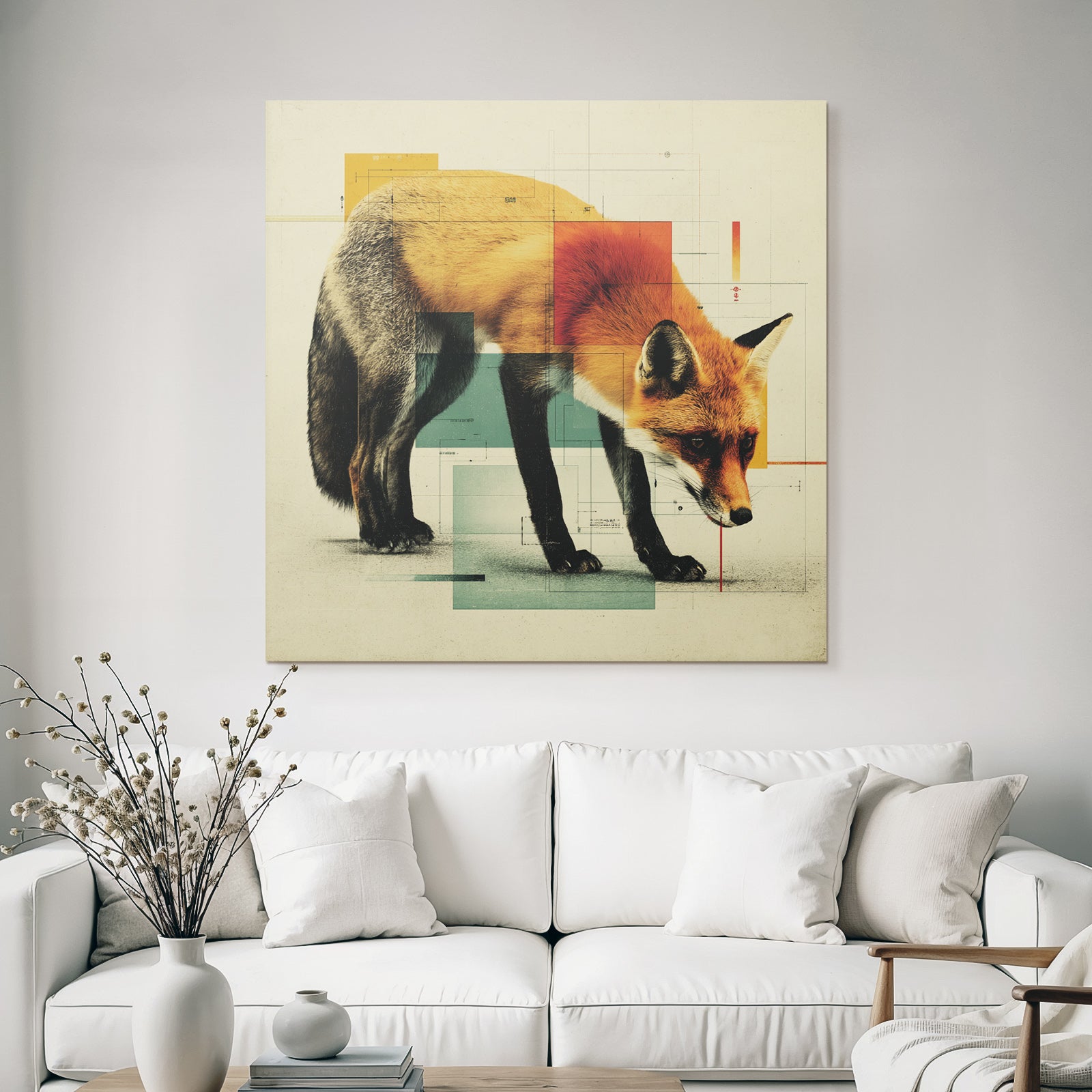 Grafische Fuchs Kunst Abstrakt Geometrische Elemente