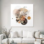 Heron Flora Geometric Design Moderne Kunst