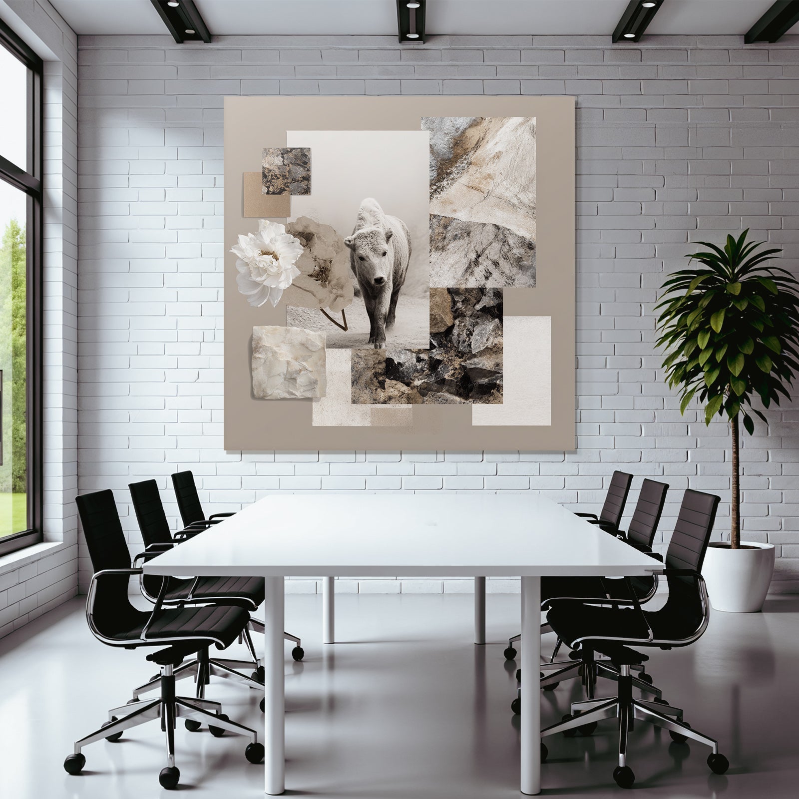 Junge Kueh Collage Mit Fakten Texturen Und Blumen Elementen