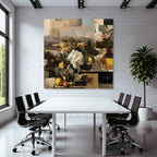 Klassische Stillleben Blumen Obst Collage