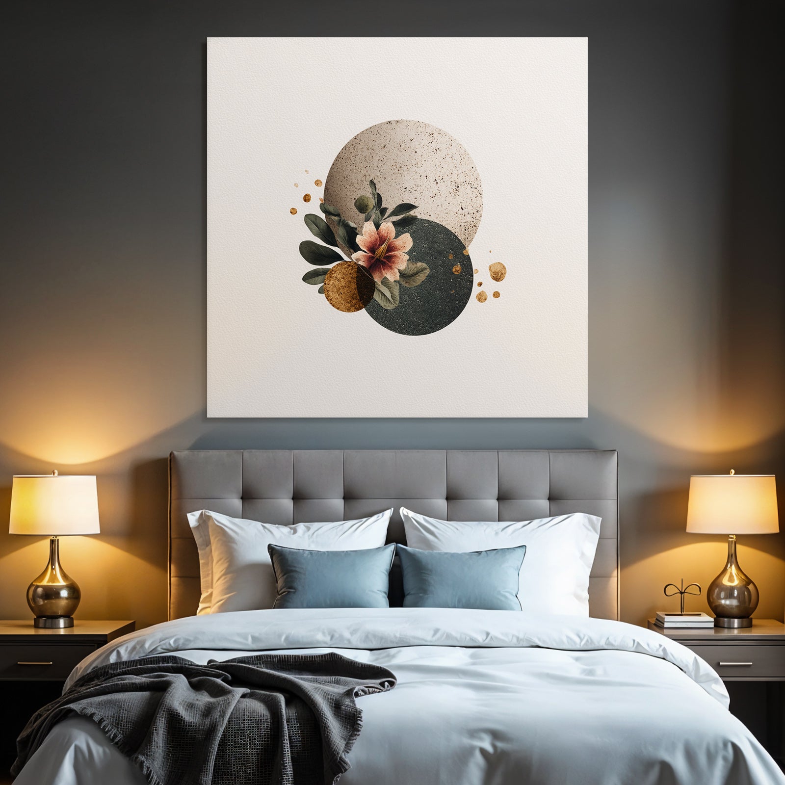 Kreisformen Mit Flora Modernen Minimalistischen Designs