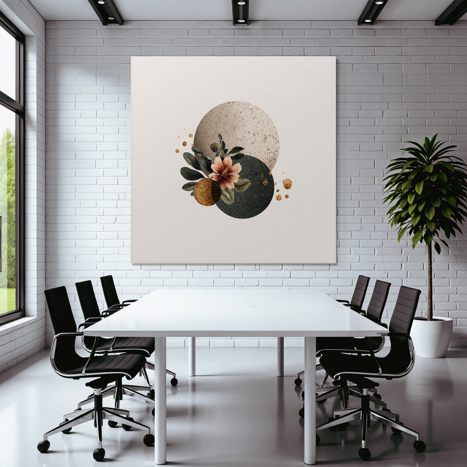 Kreisformen Mit Flora Modernen Minimalistischen Designs