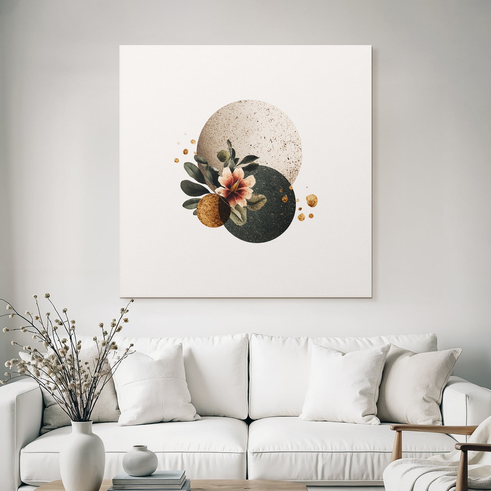 Kreisformen Mit Flora Modernen Minimalistischen Designs
