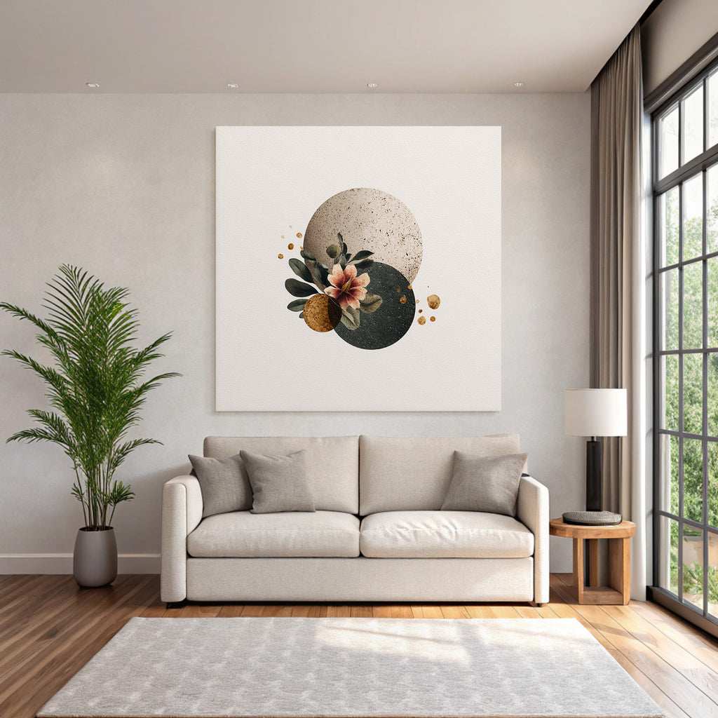Kreisformen Mit Flora Modernen Minimalistischen Designs