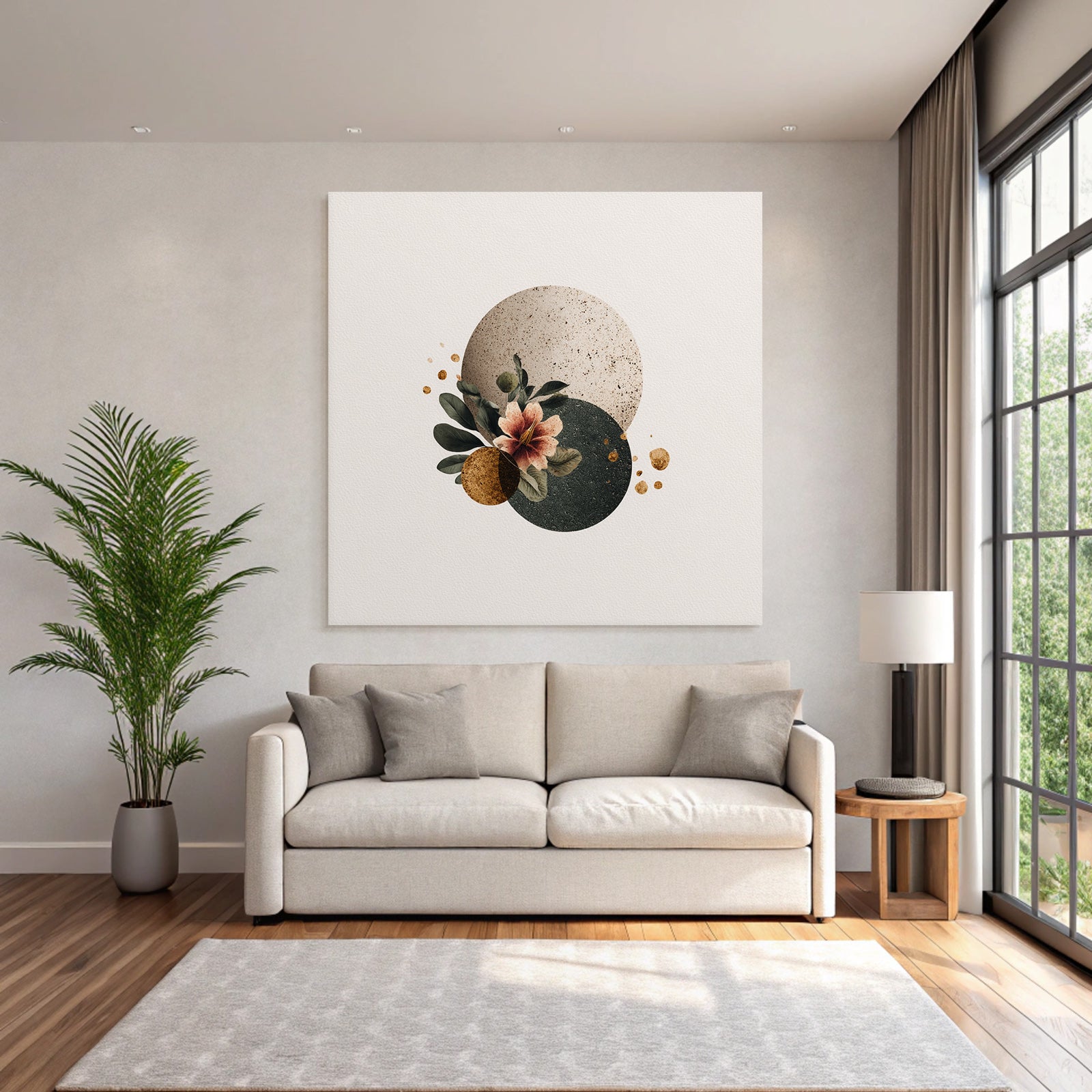 Kreisformen Mit Flora Modernen Minimalistischen Designs
