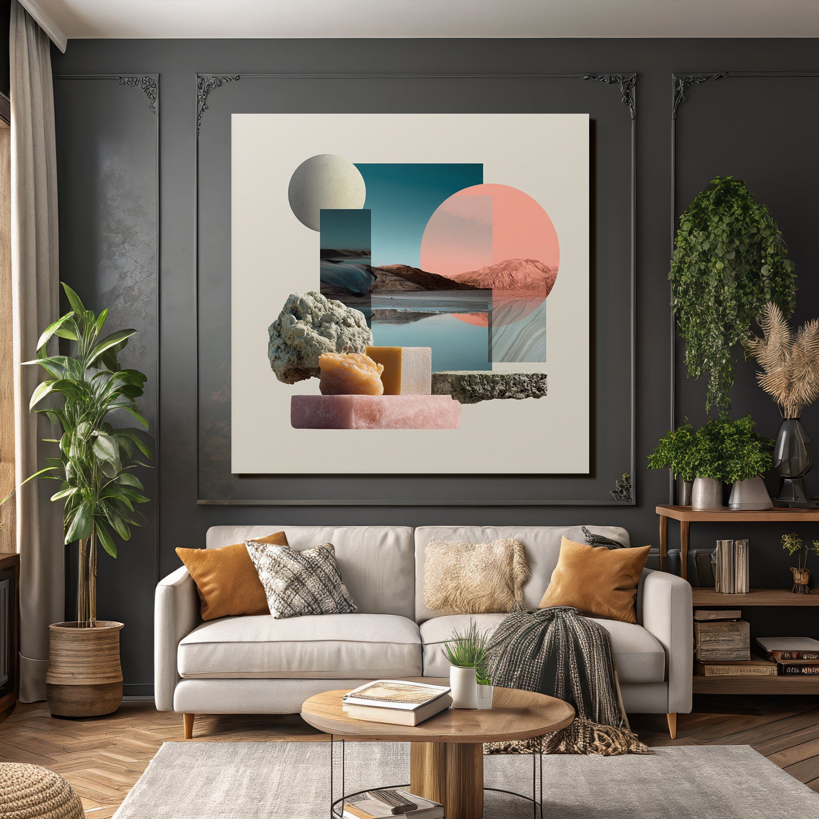 Moderne Collage Natur Geometrische Formen